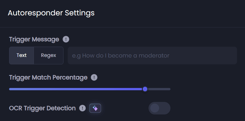 Trigger Settings