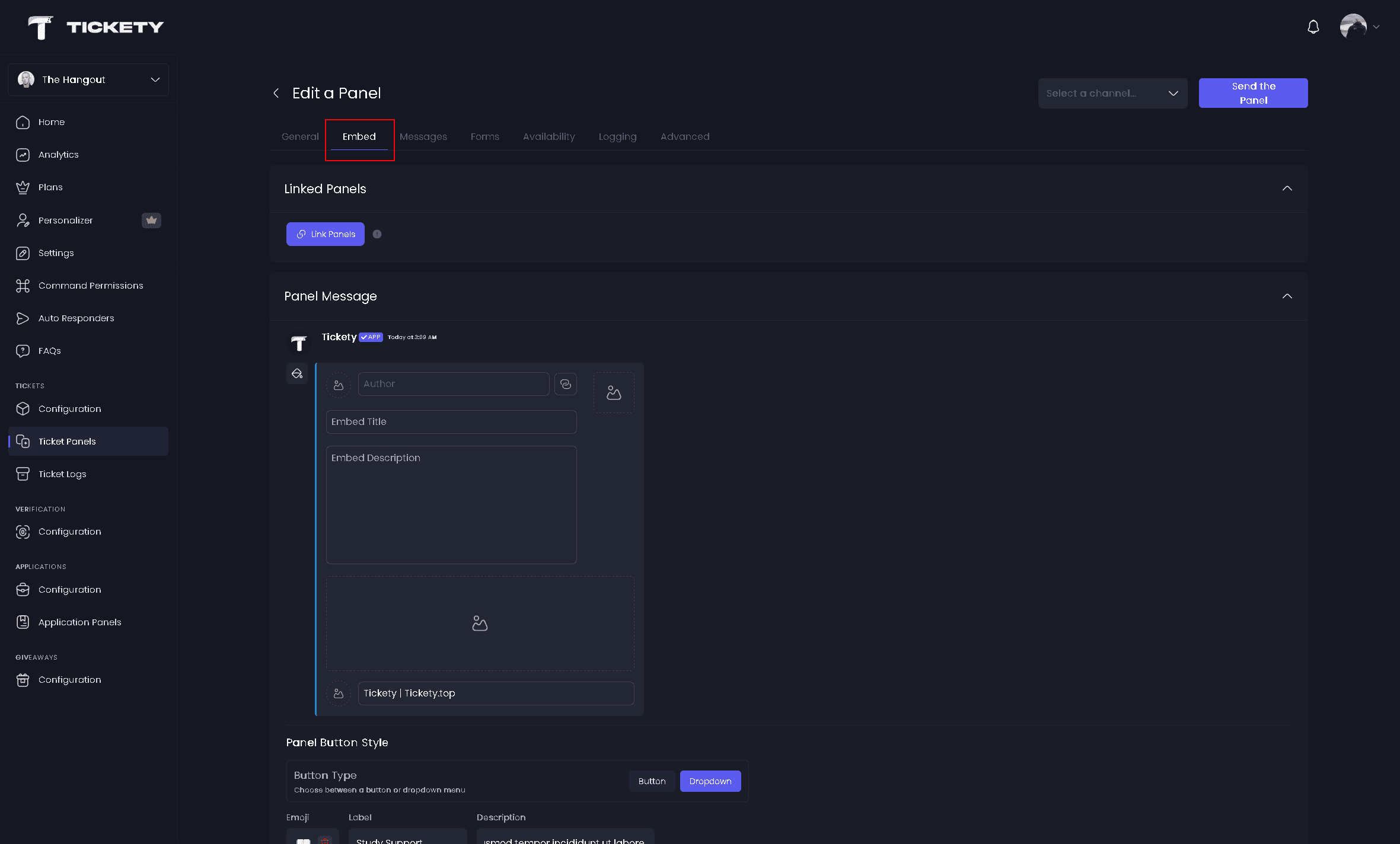 Embed Tab