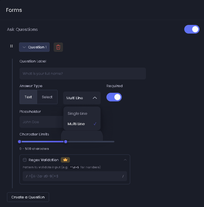 Ticket Panel Configuration